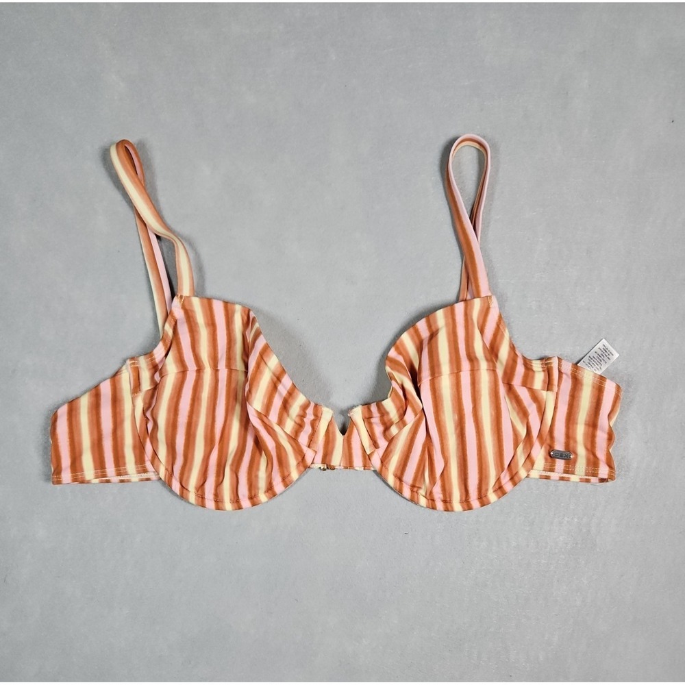PacSun x Netflix OBX‎ Womens Striped Underwire Bikini Top Size XL NWOT